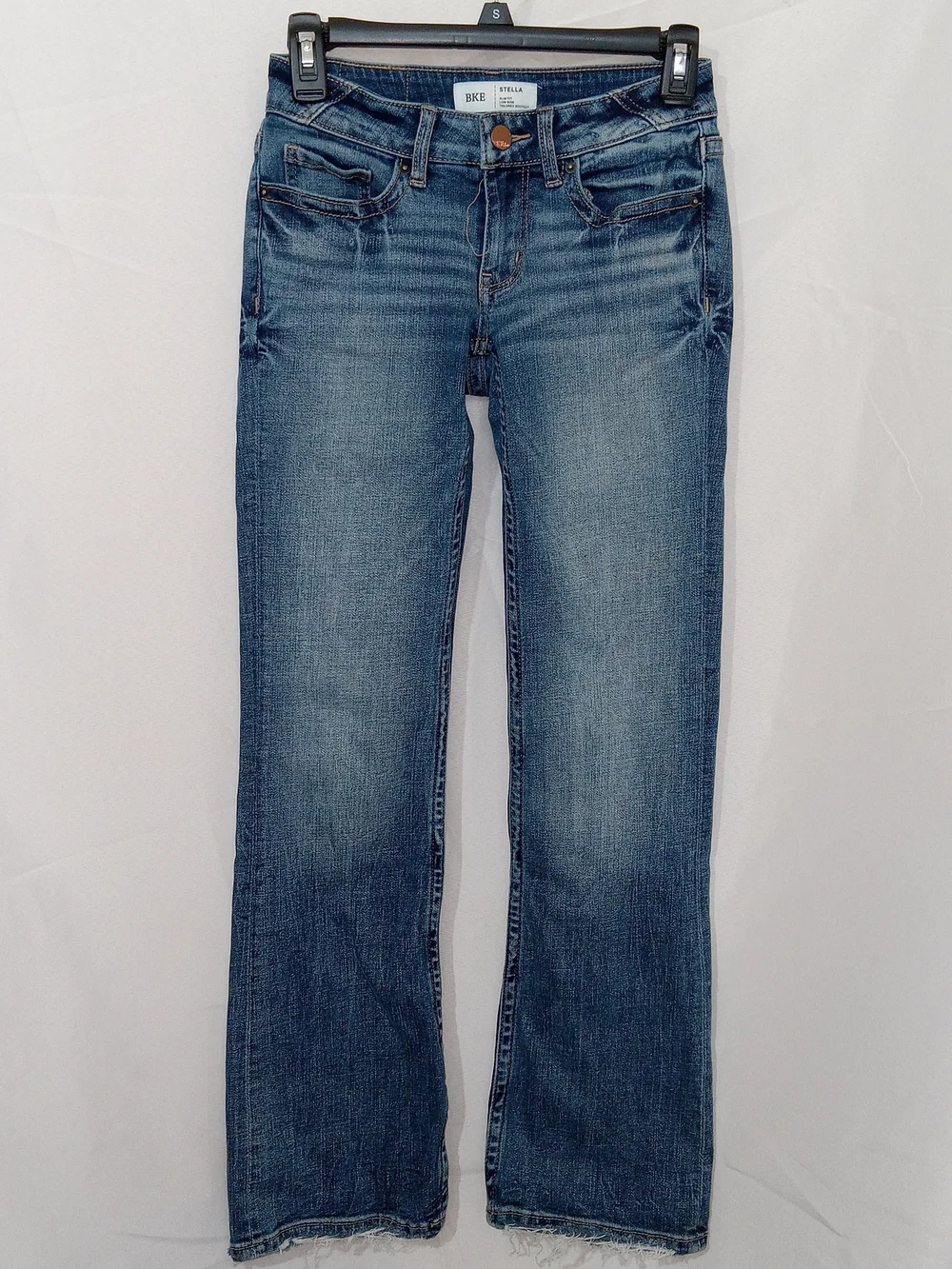 BKE Jeans Women 24x29 Blue Stella Low Rise Slim Fit Bootcut Distressed Western